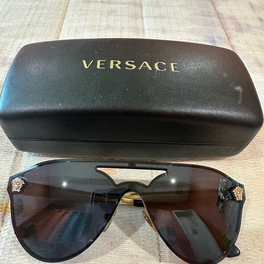 Versace Black and Gold Sunglasses